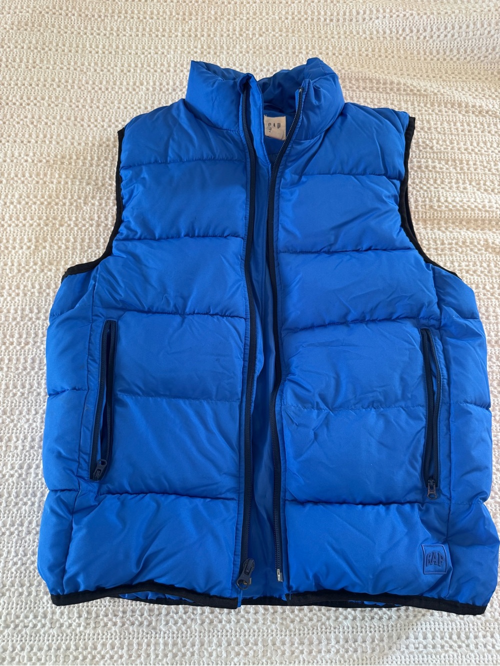 Gap Kids Boys Blue Puffer Vest XXL 13–14 Zipper Pockets